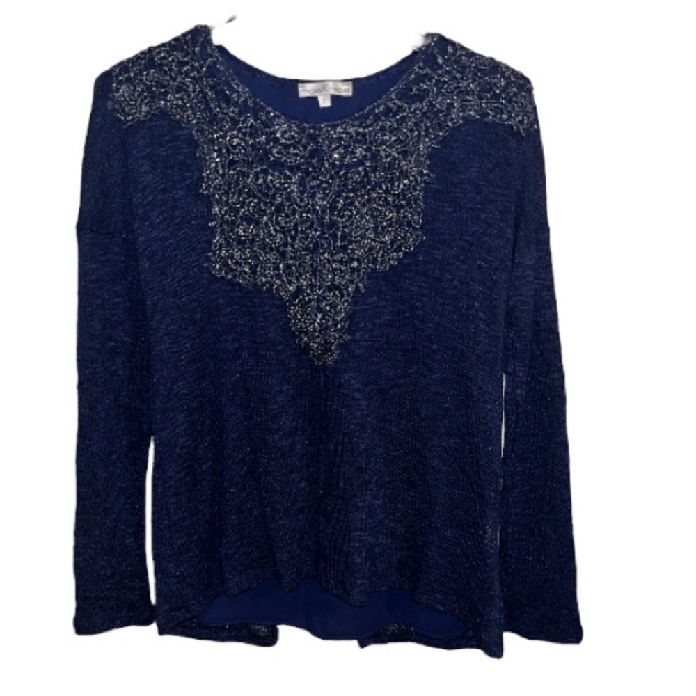 Moa Moa beaded blue sweater small